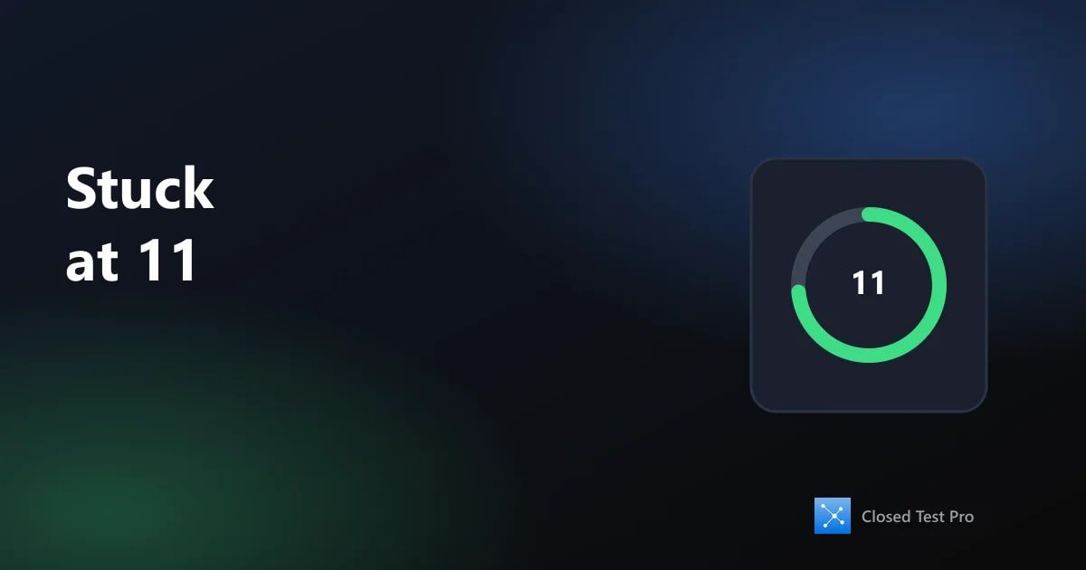 My Closed Test Is Stuck at 11 Testers — What to Do